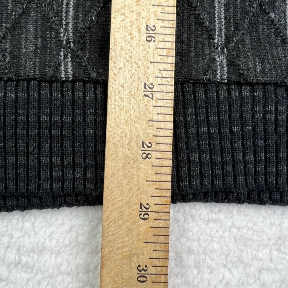 Pronto Uomo Sweater Mens Size Large Black Diagonal Stripe Crewneck L - Picture 6 of 7